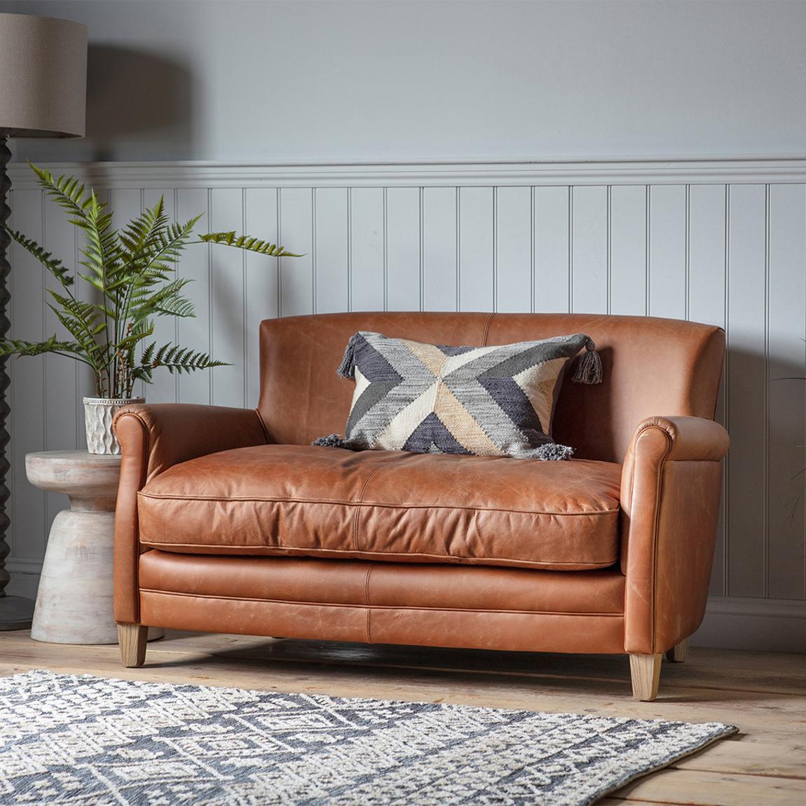 Parrow Leather Sofa, Vintage Brown main product photo