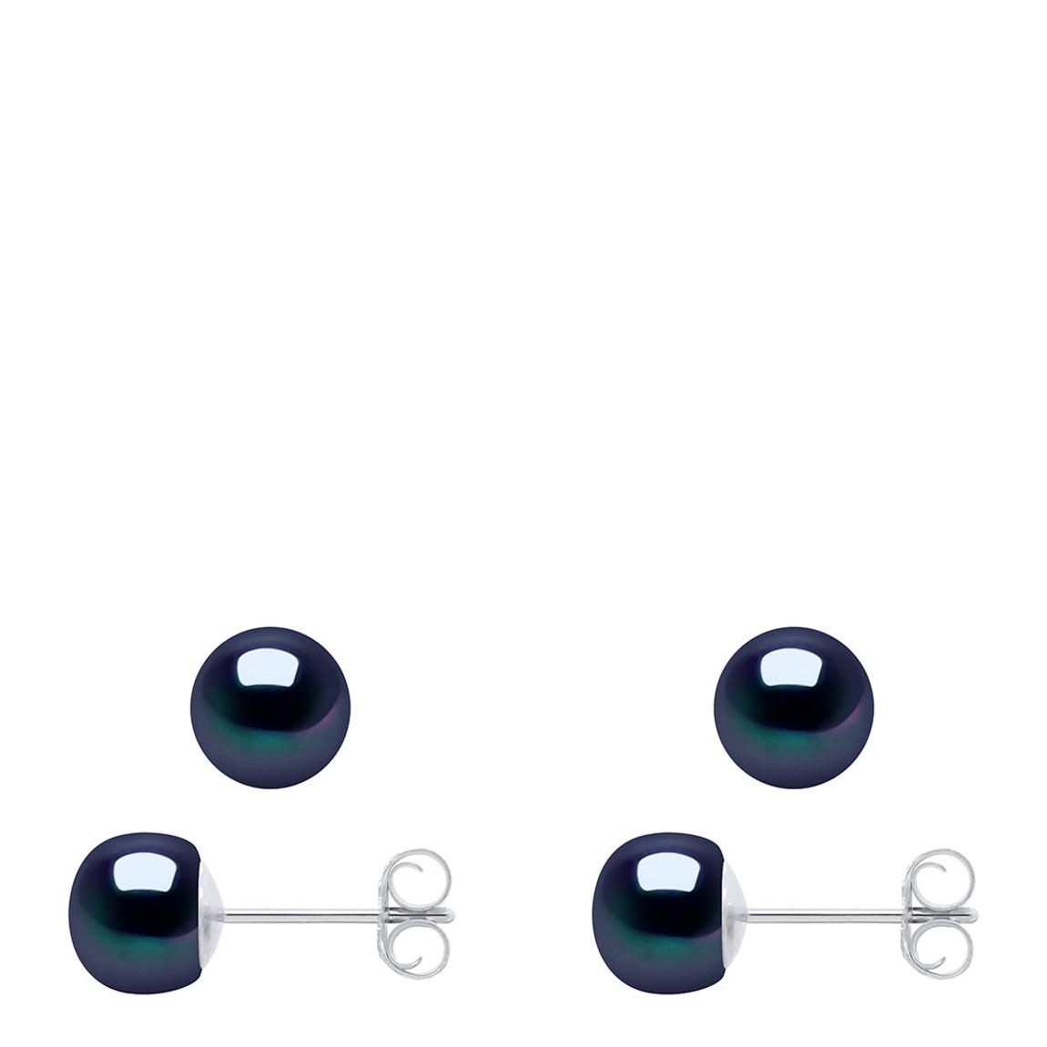 Black Tahiti Natural Freshwater Pearl 8-9mm Hanging Earrings main product photo