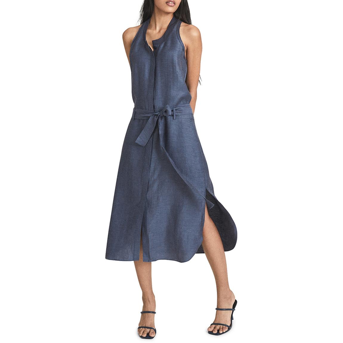 Reiss Blue Keeley Midi Dress - BrandAlley