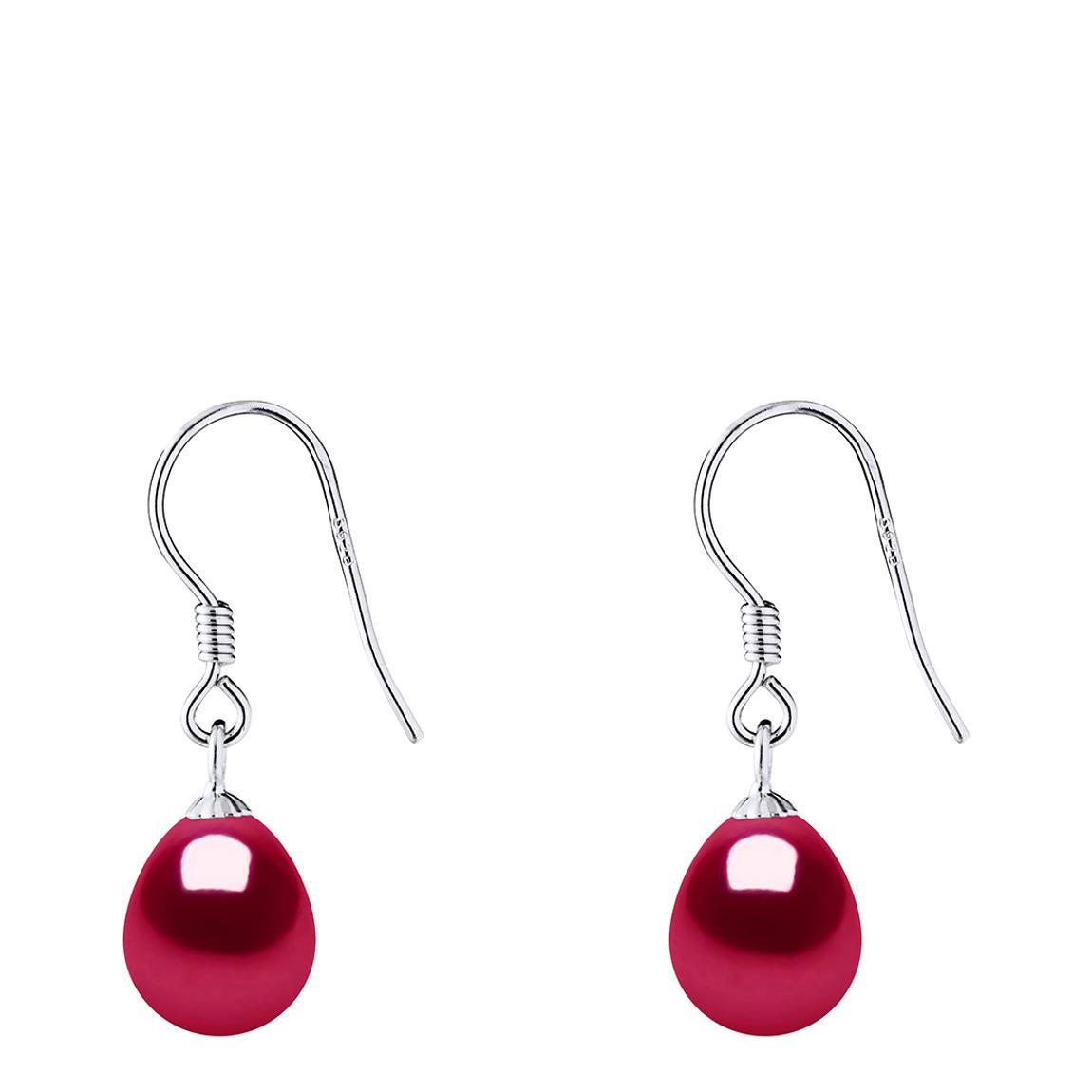 Red Hanging Pearl Earrings main product photo