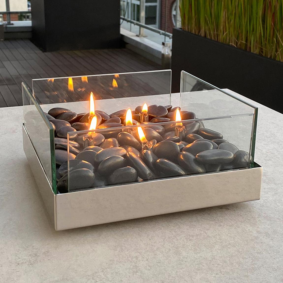 Balcony Square Indoor/Outdoor Table Top Fire Pit 23x10cm main product photo