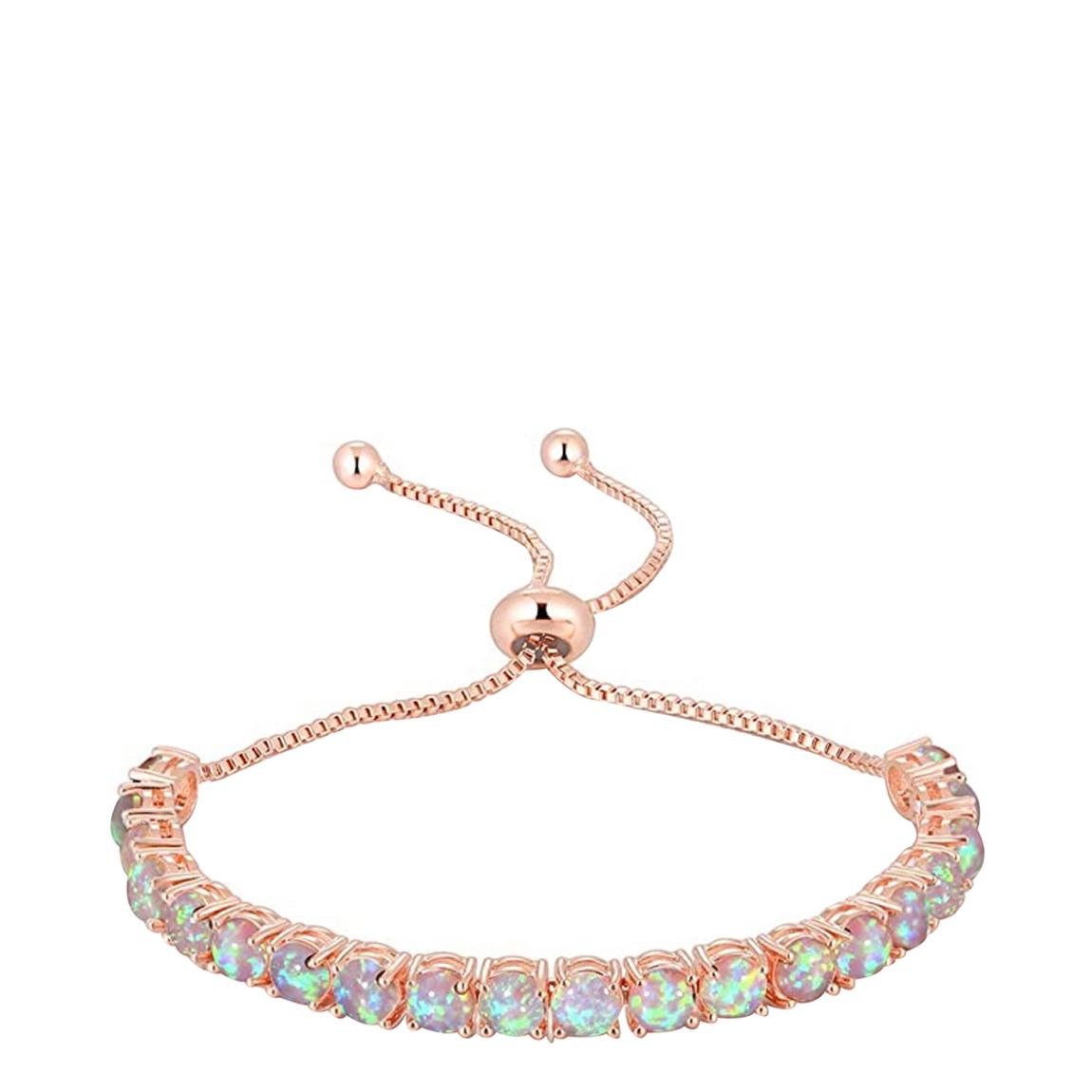 18k Rose Gold Opal Adjustable Tennis Bracelet main product photo