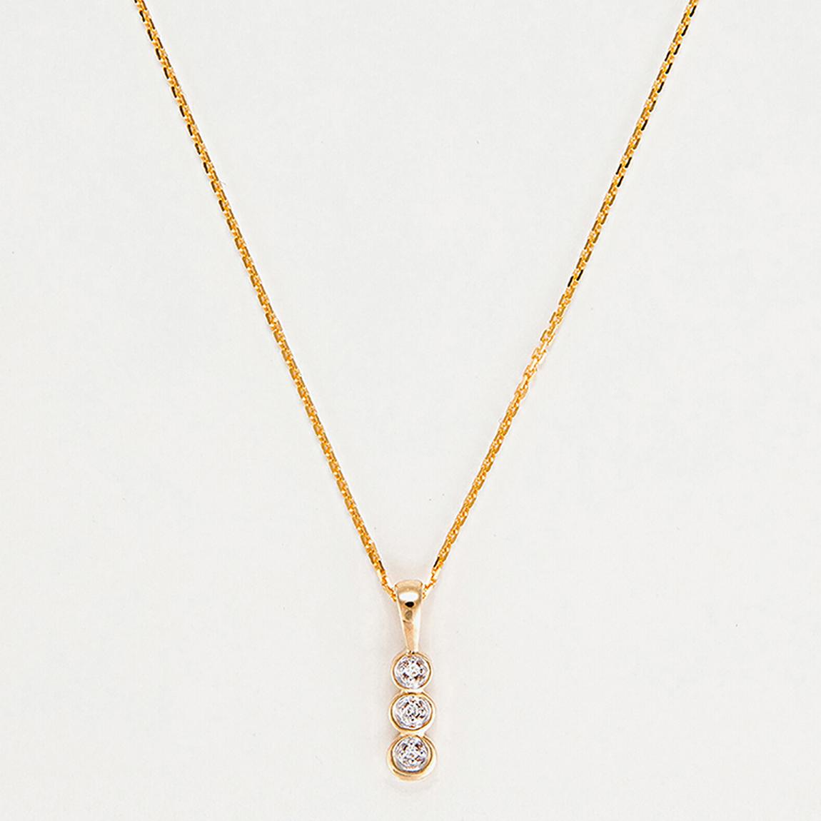 Gold 'Mini Trilogy' Circle Hoop Pendant Drop Necklace main product photo
