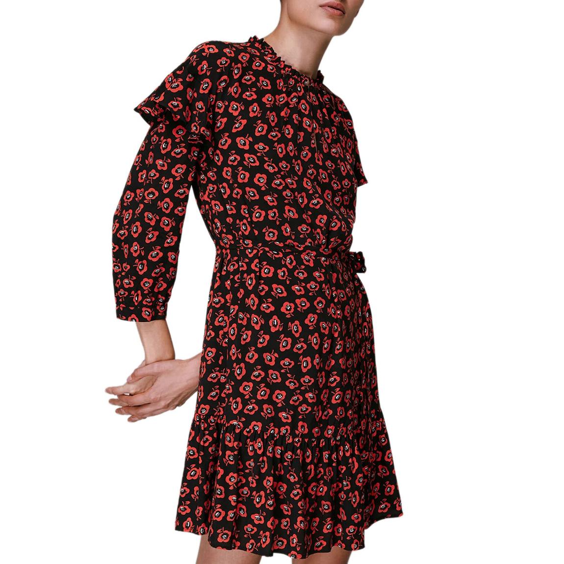 Red Botanical Garden Print Dress main product photo