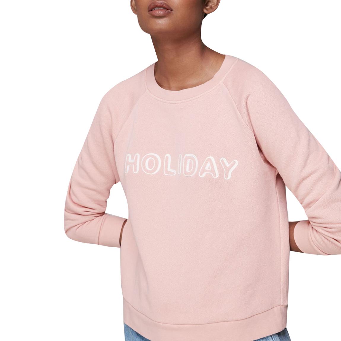 Pink Washed Holiday Cotton Sweatshirt main product photo