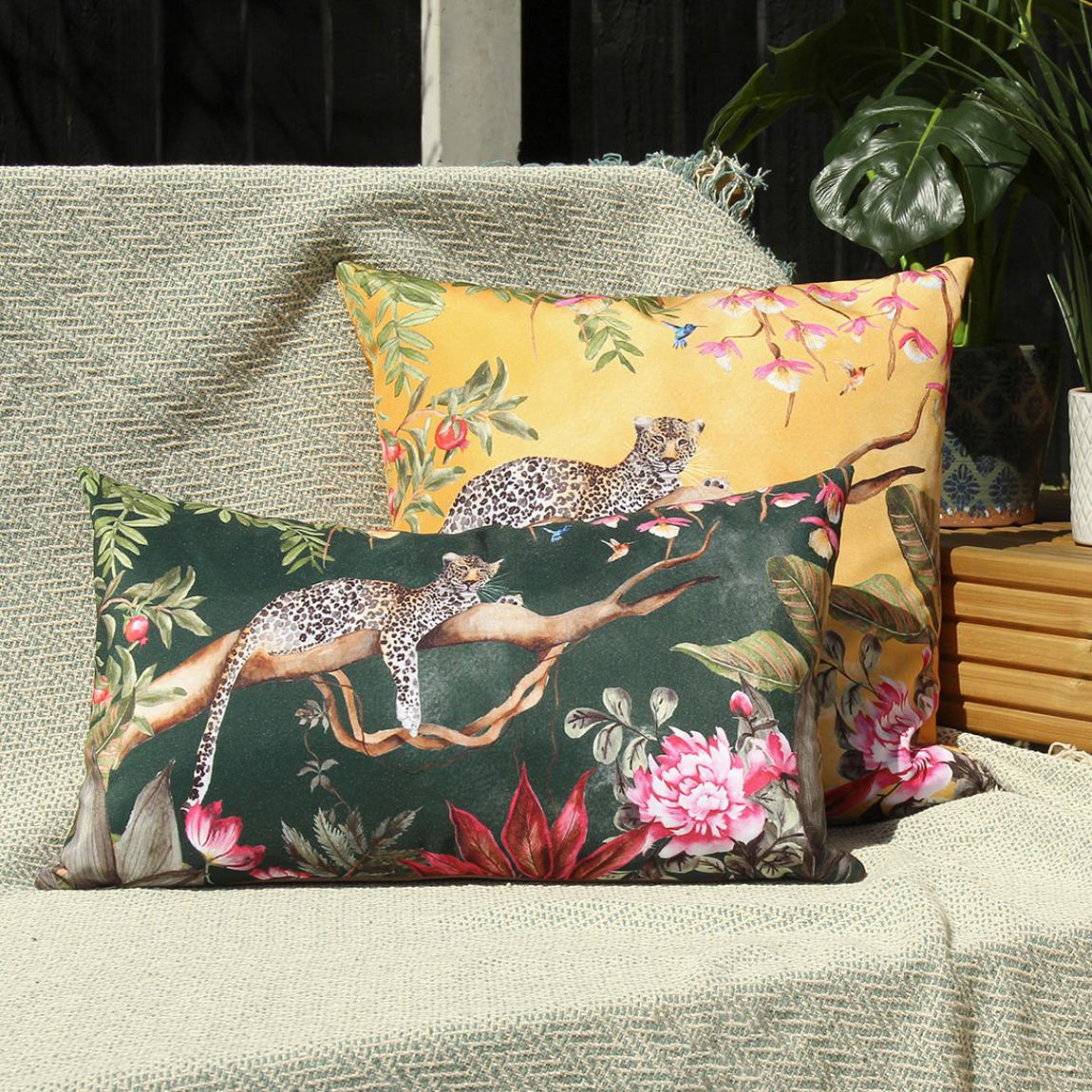 Leopard 43x43cm Outdoor Cushion, Gold main product photo