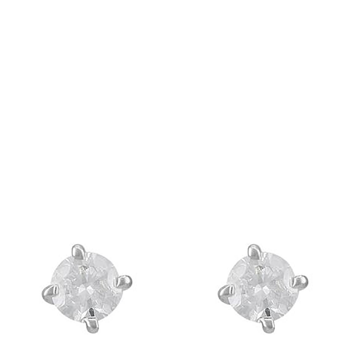 Silver Single Diamond Earrings main product photo