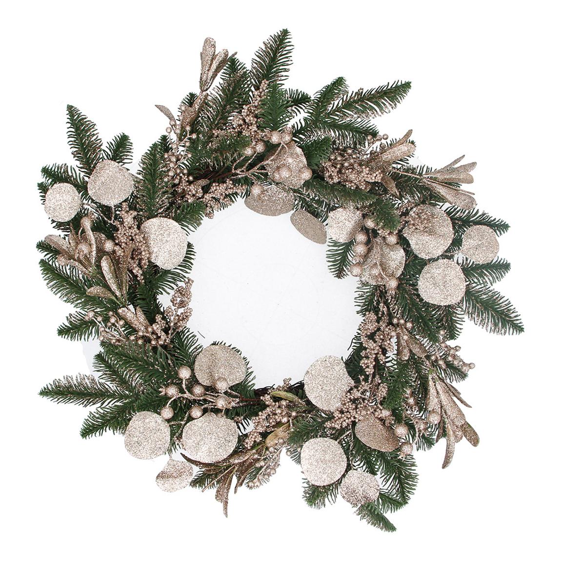 Pine Wreath with Gold Eucalyptus & Berries main product photo