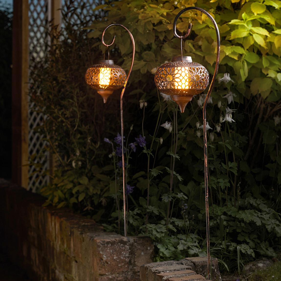 Set Of 2 Osman Flaming Solar Lanterns main product photo