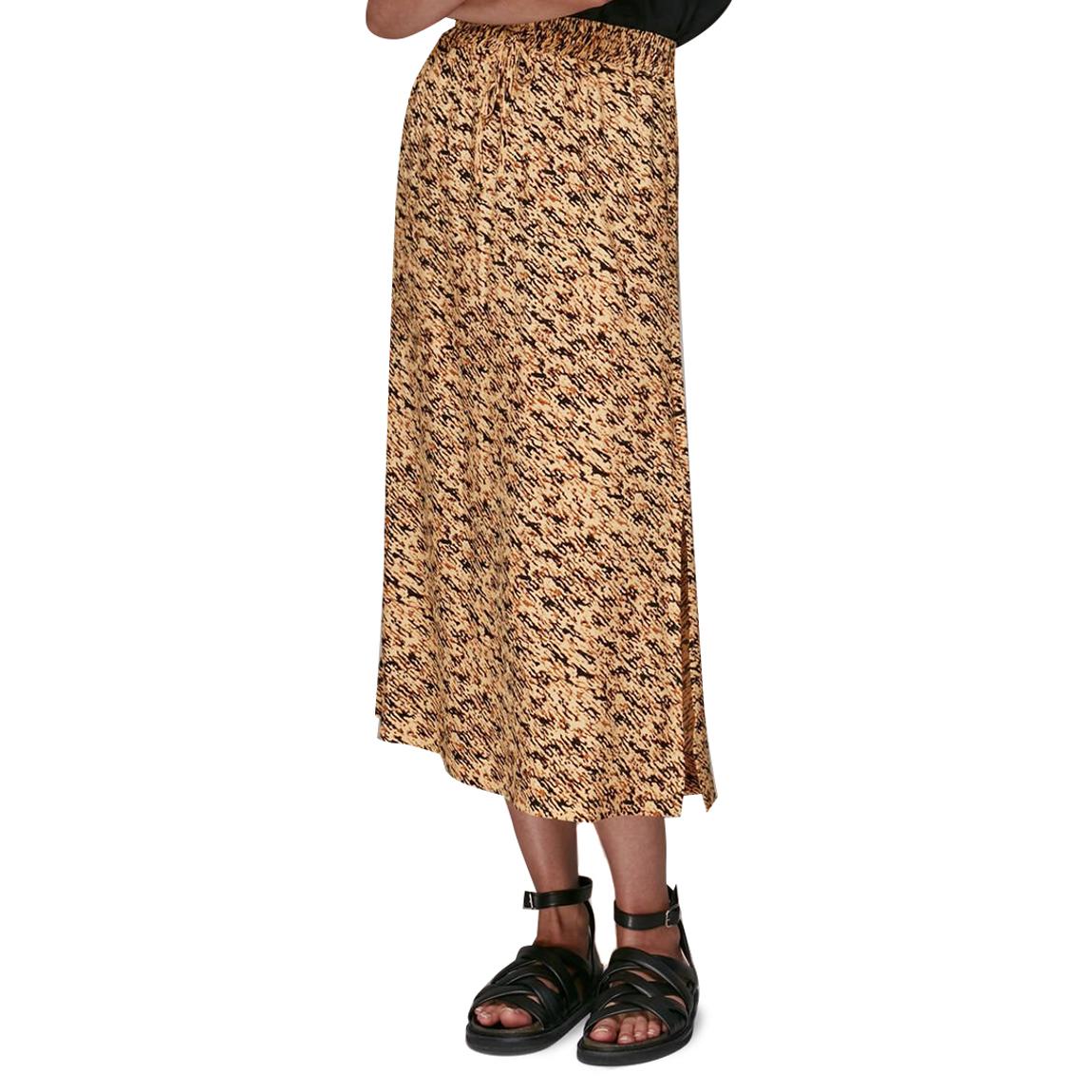 Yellow Bark Print Tie Waist Skirt main product photo