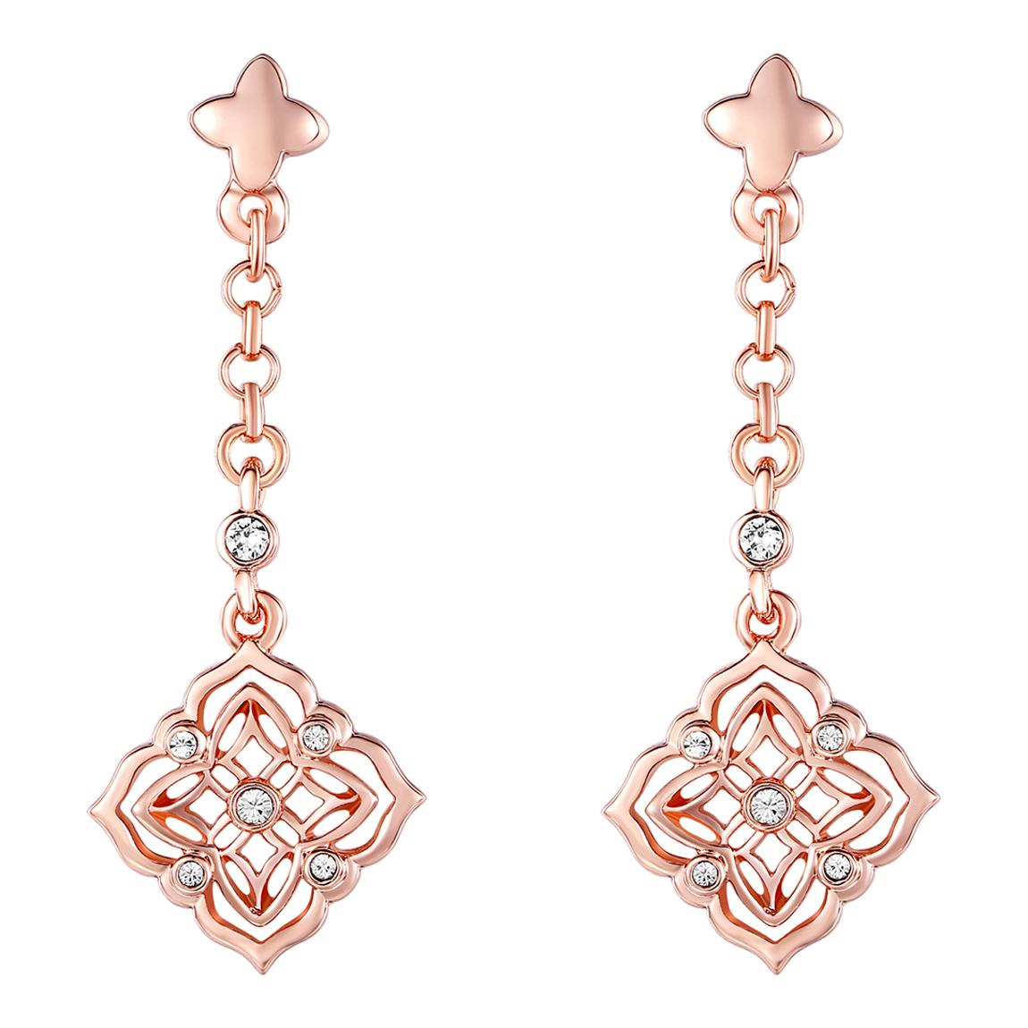 Rose Gold Swarovski Drop Earrings main product photo