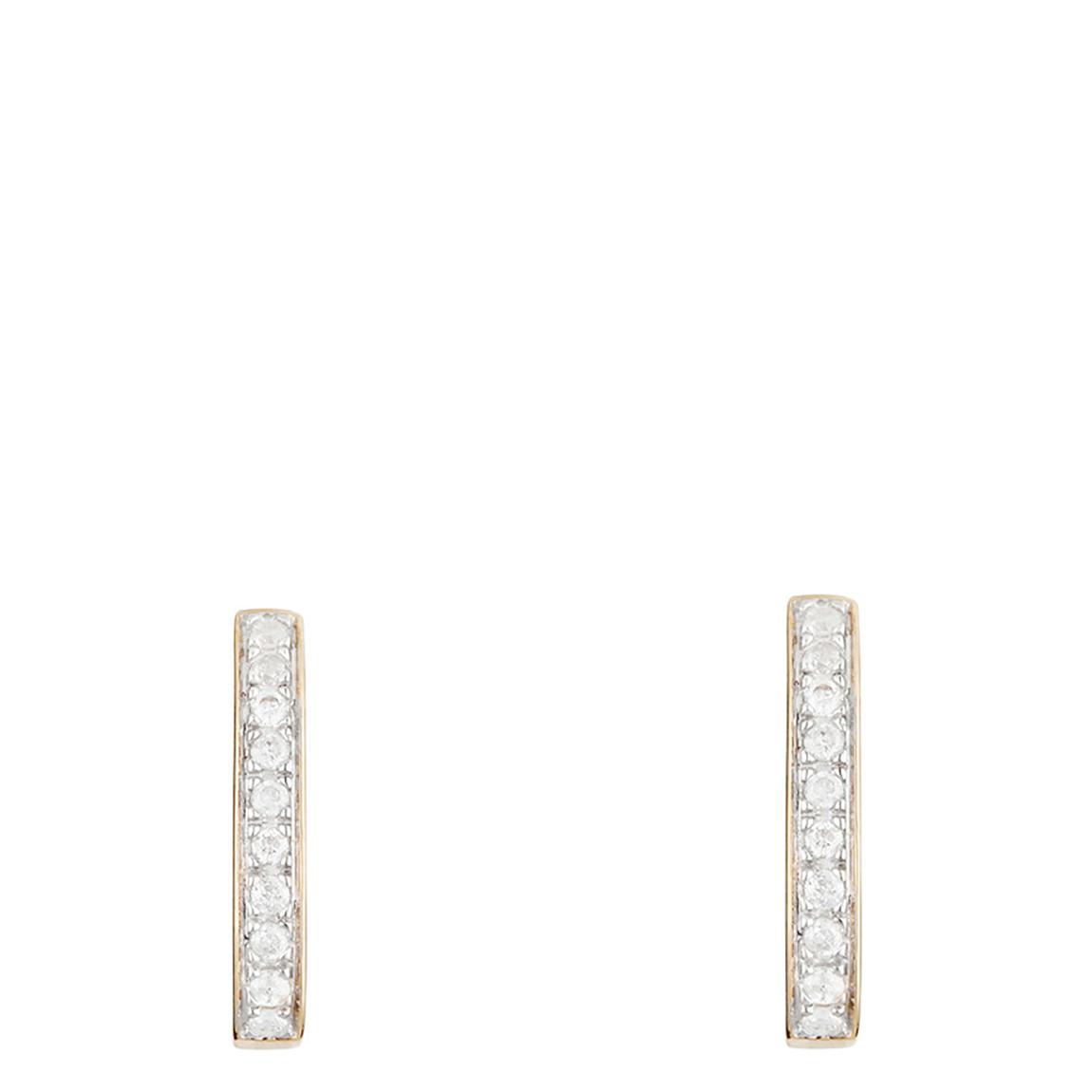 Gold Diamond Embellished Simple Hoop Earrings main product photo