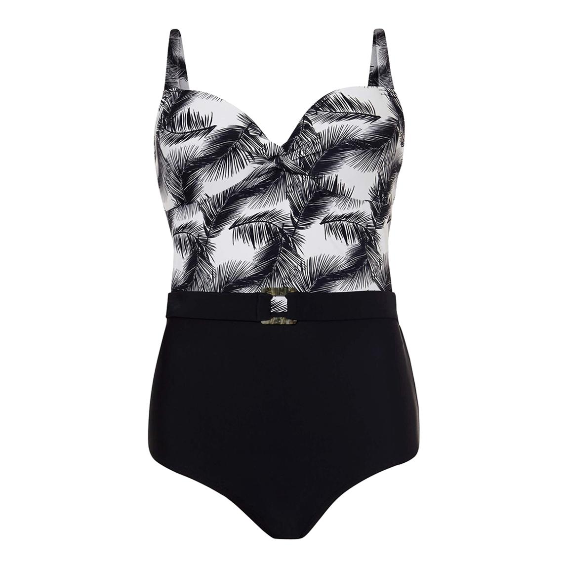 Black Palm Print Swimsuit main product photo
