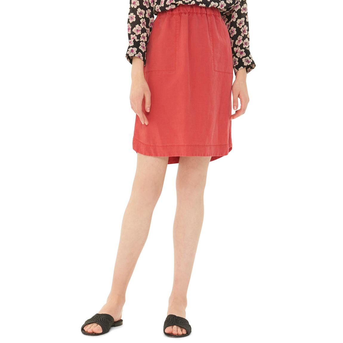 Red Linen Blend Skirt main product photo