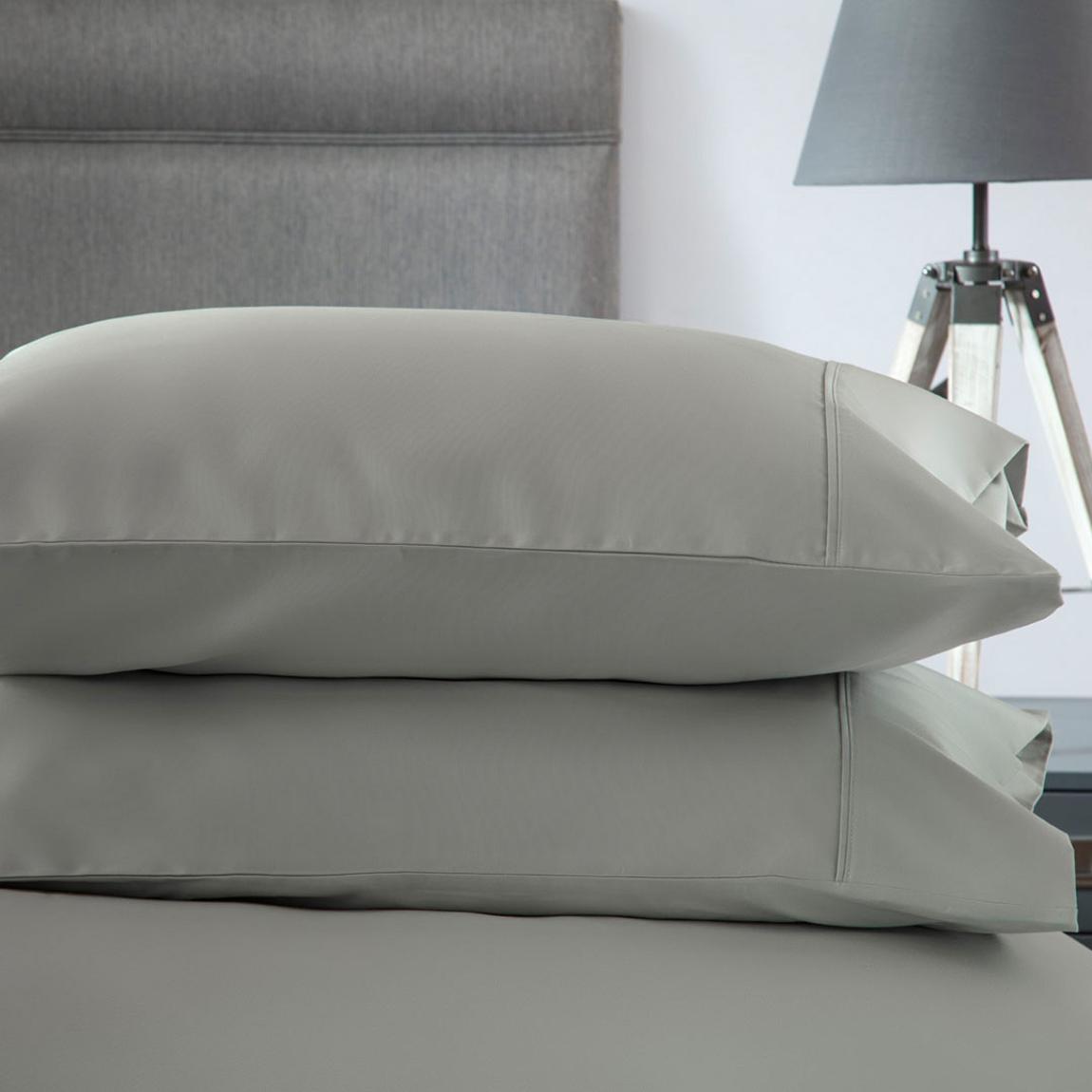 600Tc Sateen Square Pillowcase, Platinum main product photo