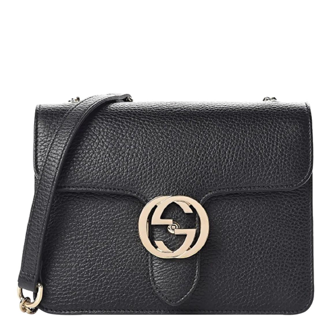 Black Gucci Interlocked GG Crossbody Bag main product photo