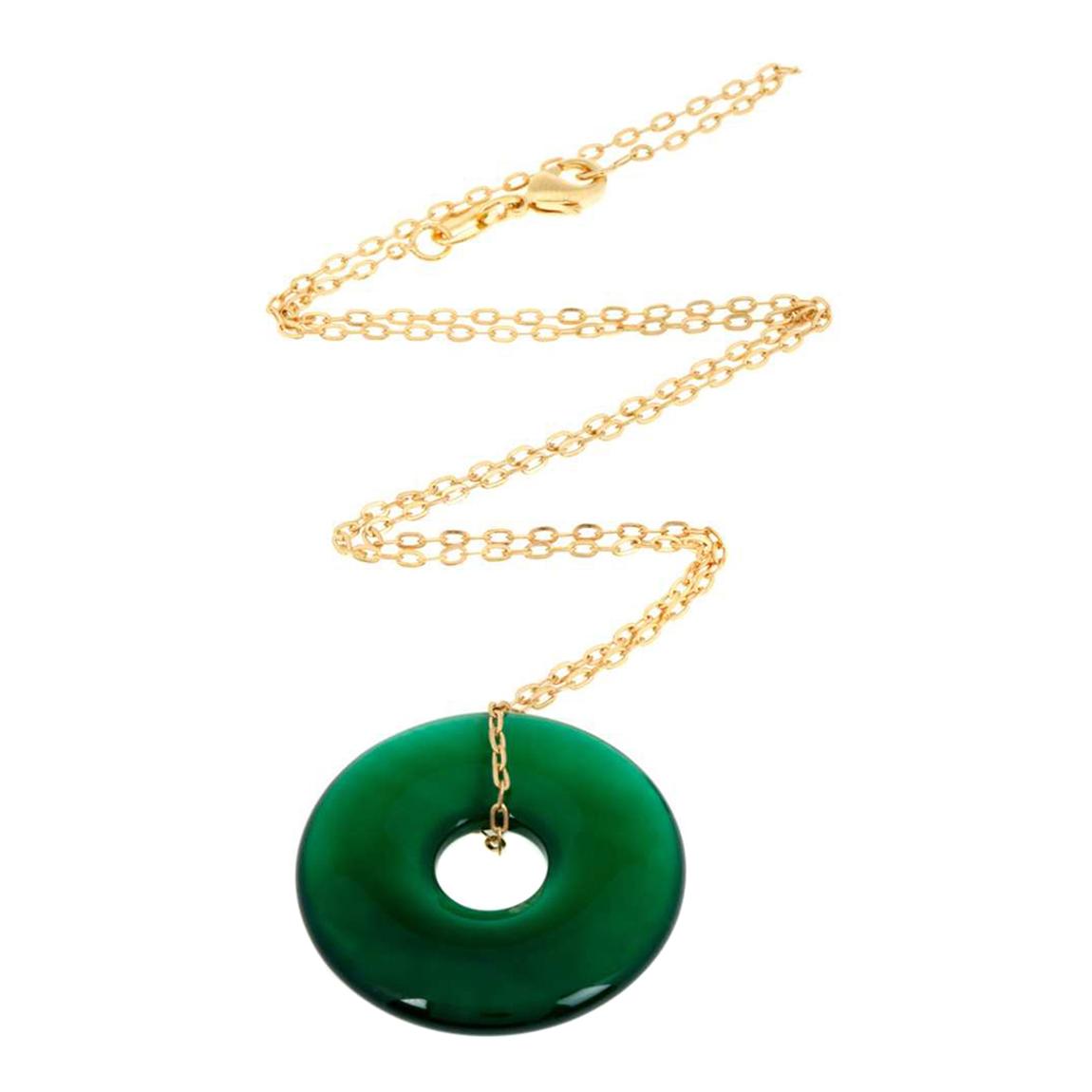 18K Gold Green Eternity Necklace main product photo