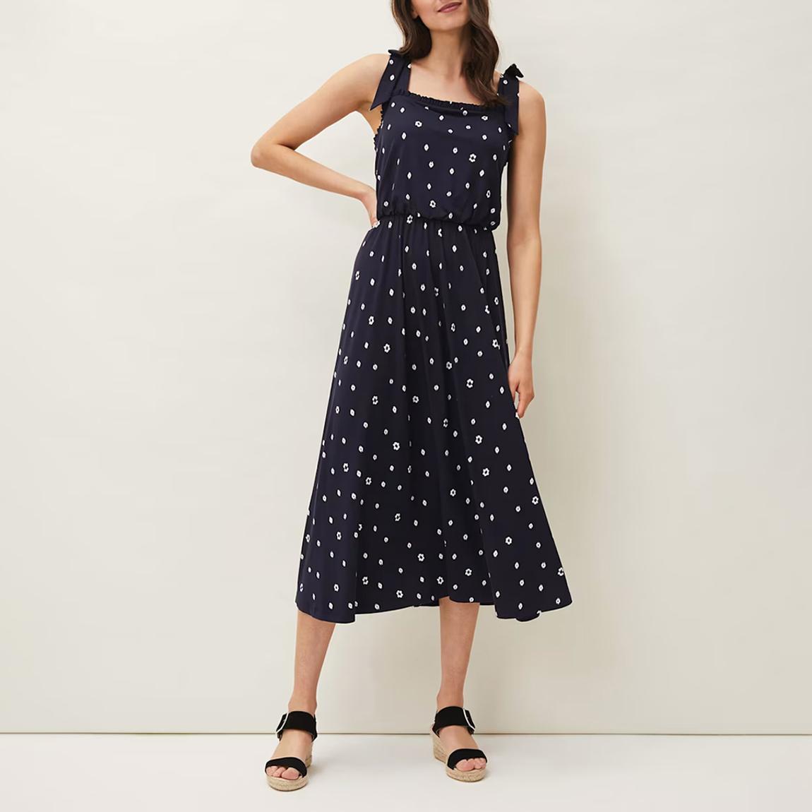 Navy Floral Allanna Midi Dress main product photo