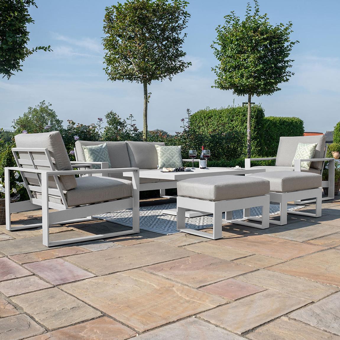 SAVE £380 - Amalfi 2 Seat Sofa Set With Rising Table, White main product photo