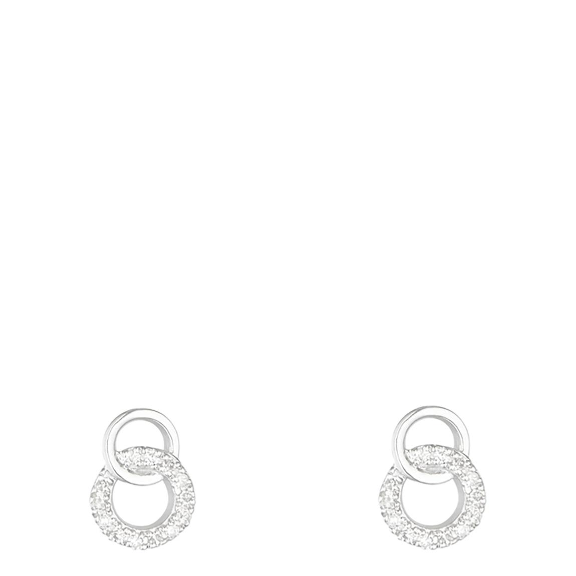 Silver Diamond Double Loop Earrings main product photo