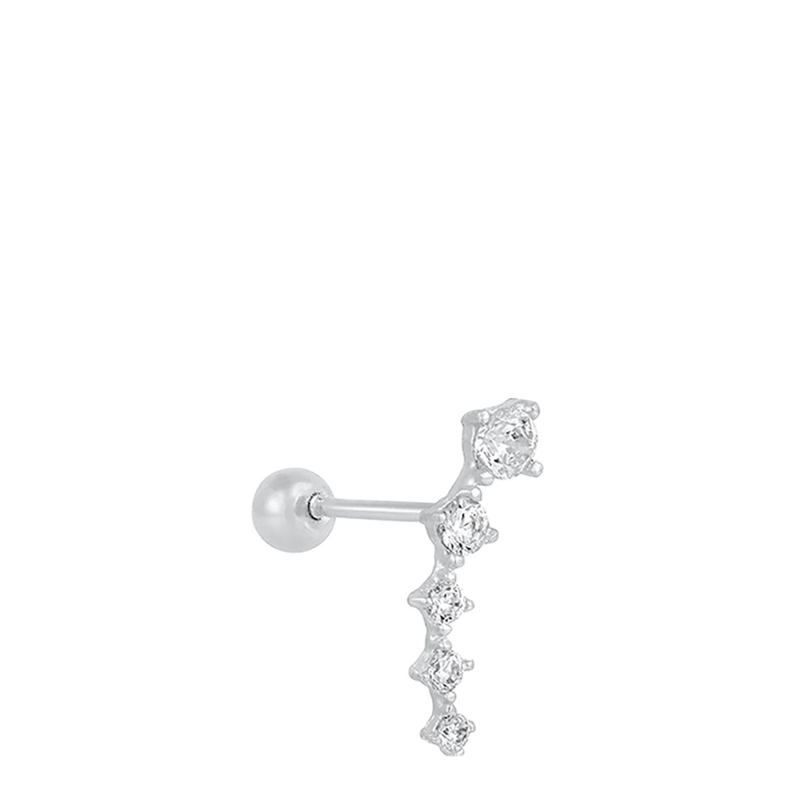 Silver Plated Curved Diamante Swarovski Crystal Earring main product photo