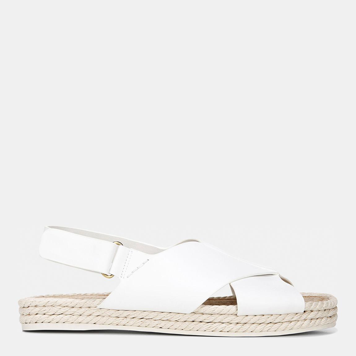 Women's White Essen Slingback Leather Espadrilles main product photo