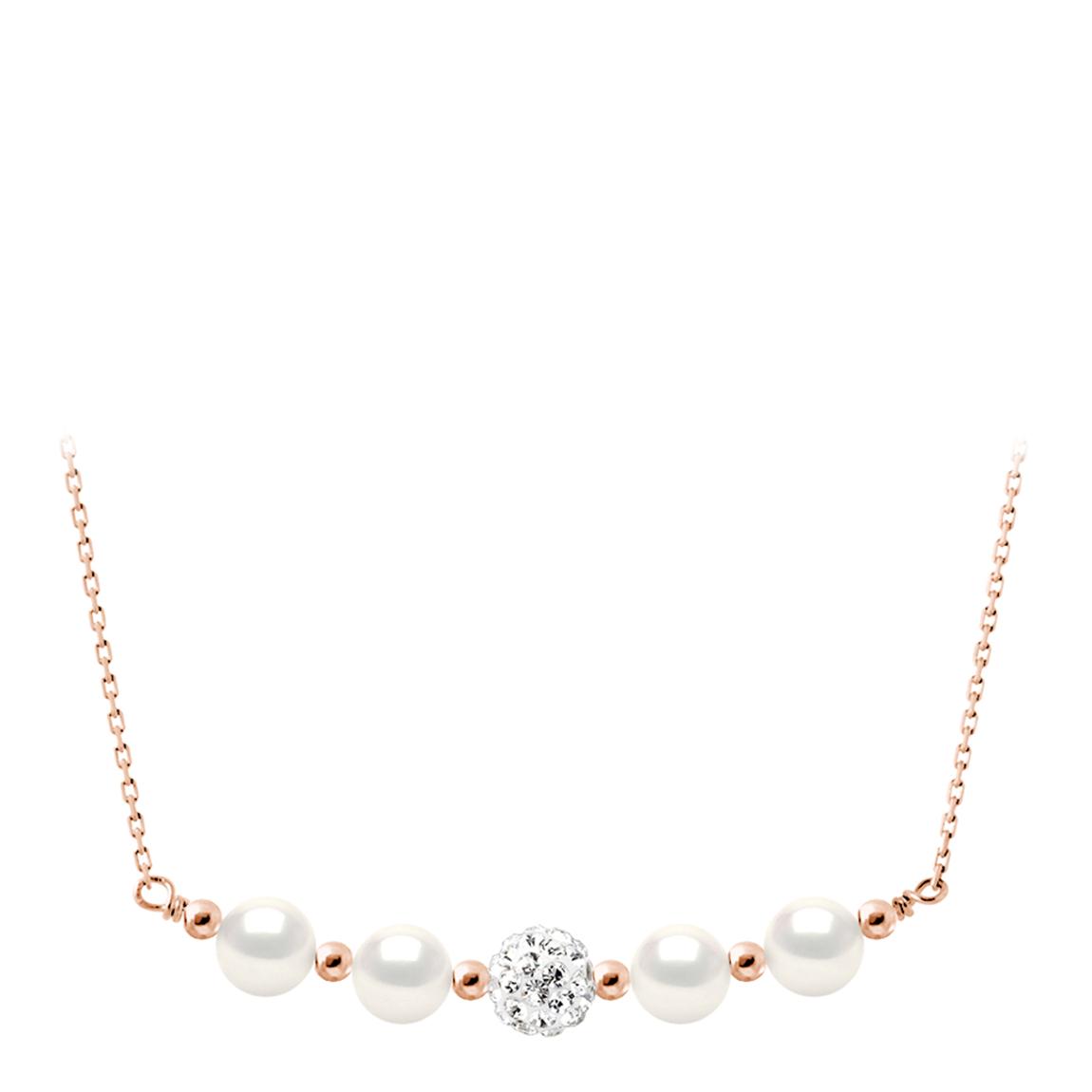 Silver/White Real Cultured Freshwater Pearl Necklace main product photo