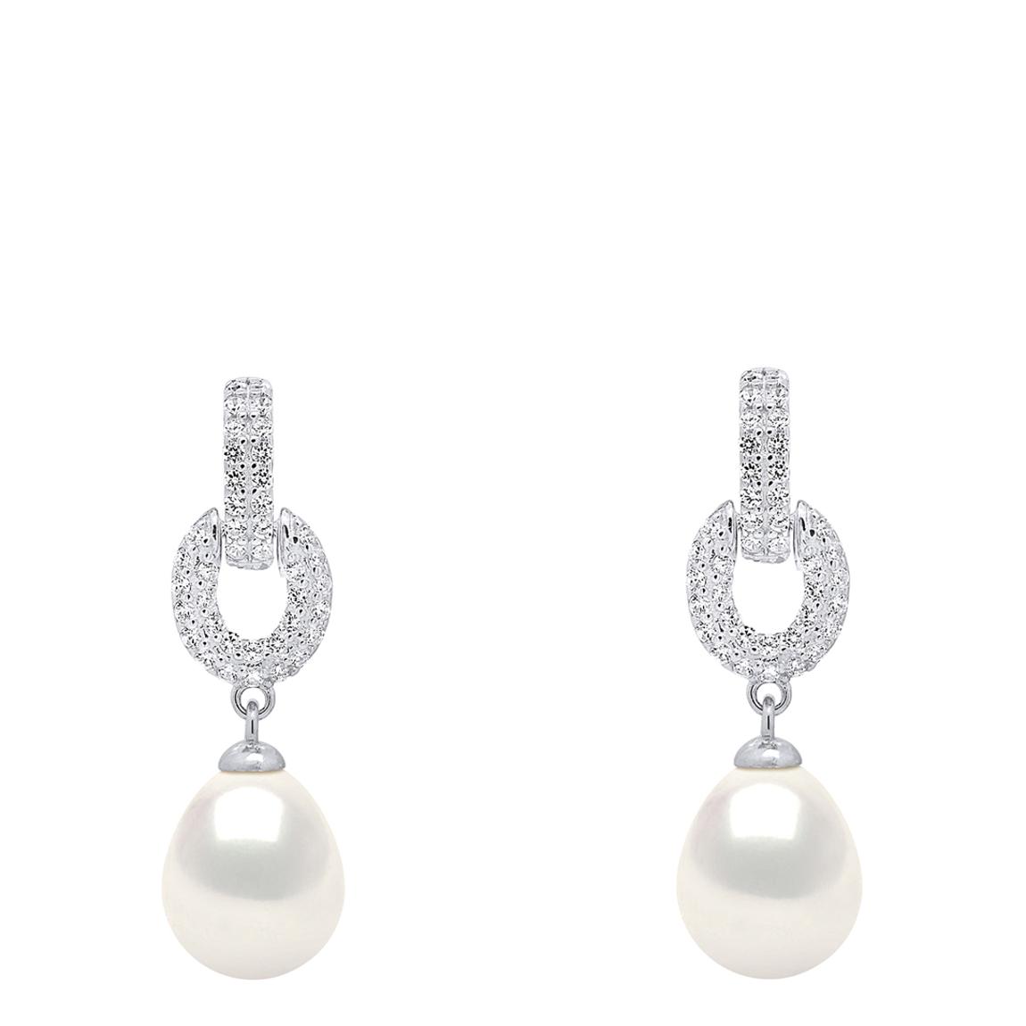 Silver/White Cultured Freshwater Pearl Earrings main product photo