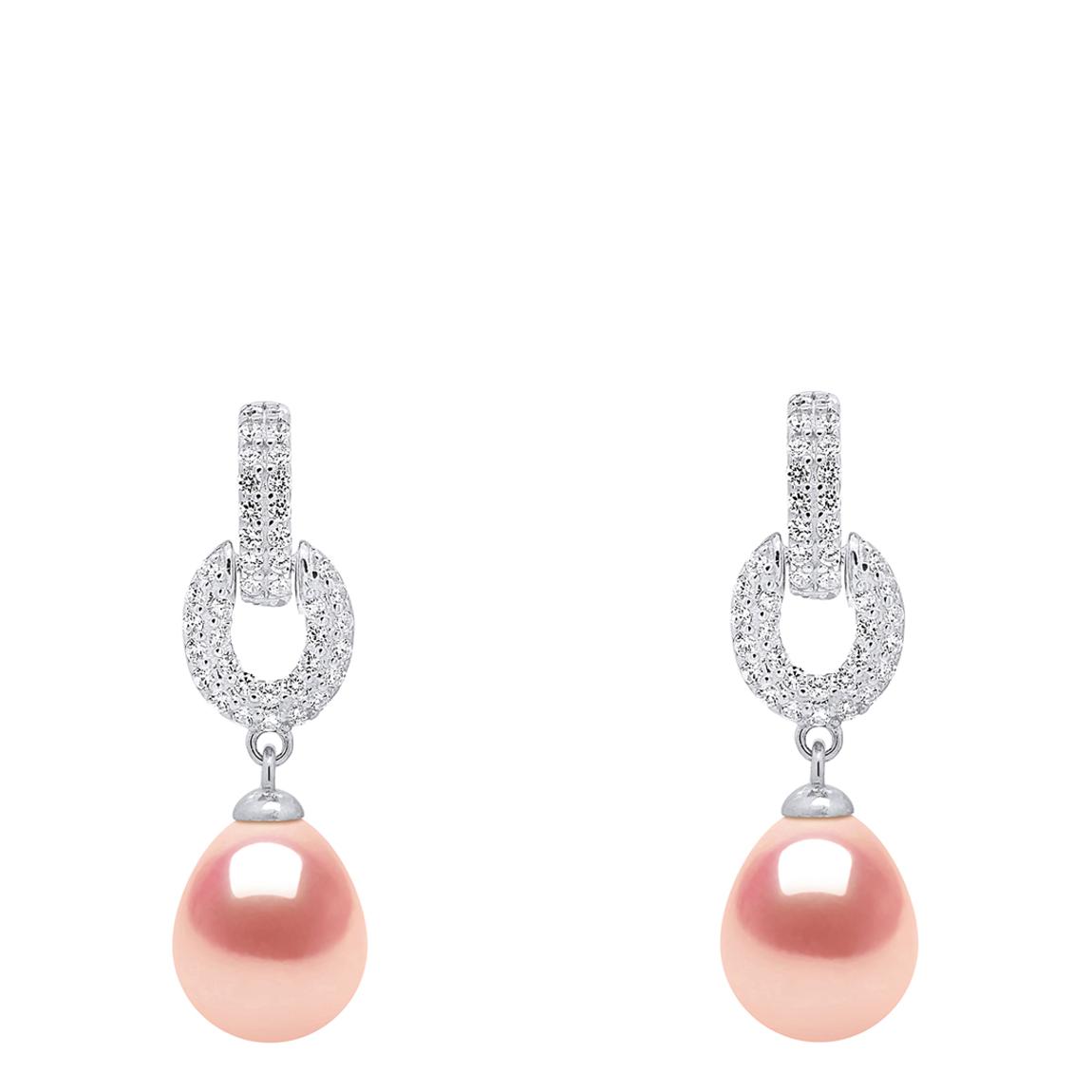 Silver/Pink Cultured Freshwater Pearl Earrings main product photo
