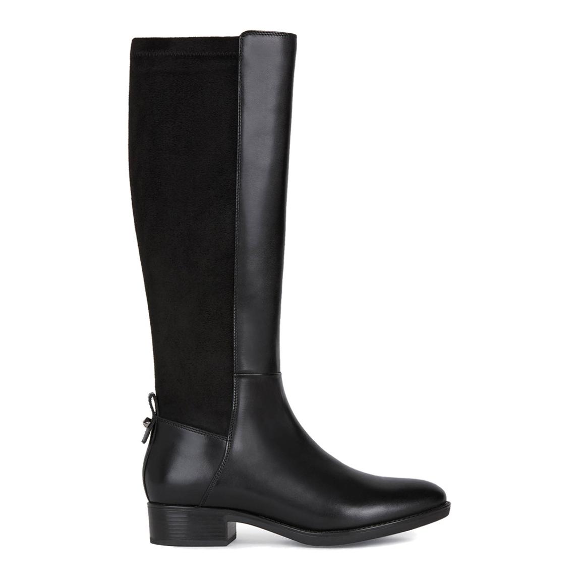 Black Felicity Leather Long Boot main product photo