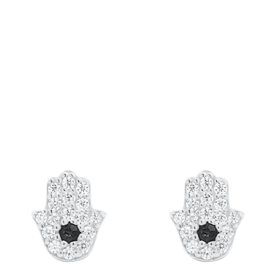 Sterling Silver Plated Palm Earrings with Swarovski Crystals main product photo
