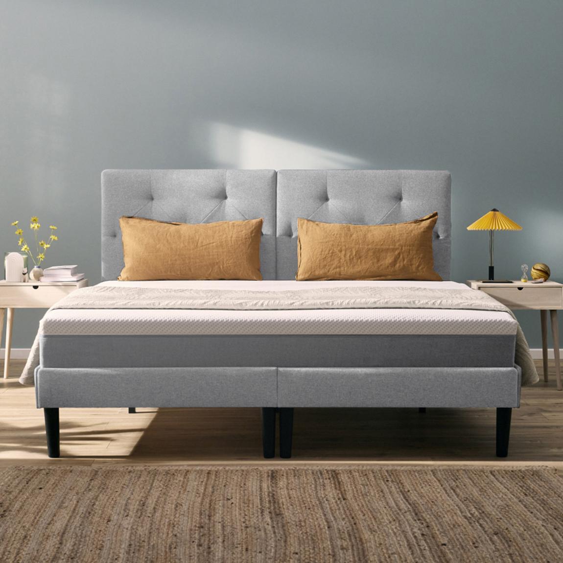 Signature Bed with Tufted Headboard, Super King in Light Grey main product photo