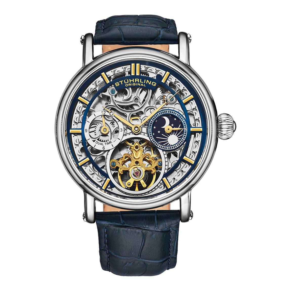 Men's Silver/Blue Leather Watch main product photo