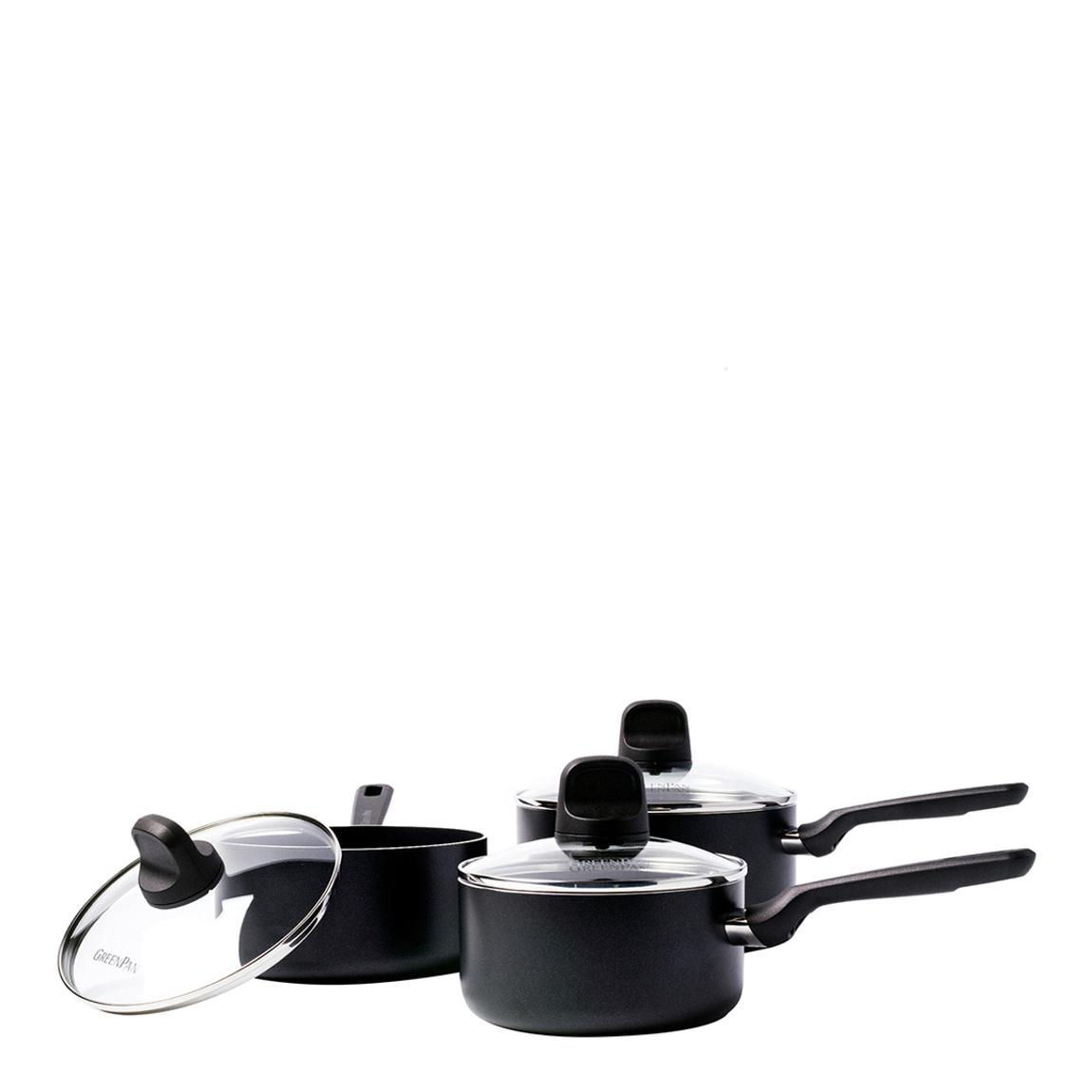 Memphis Non-Stick Saucepan Set, 16cm, 18cm & 20cm main product photo