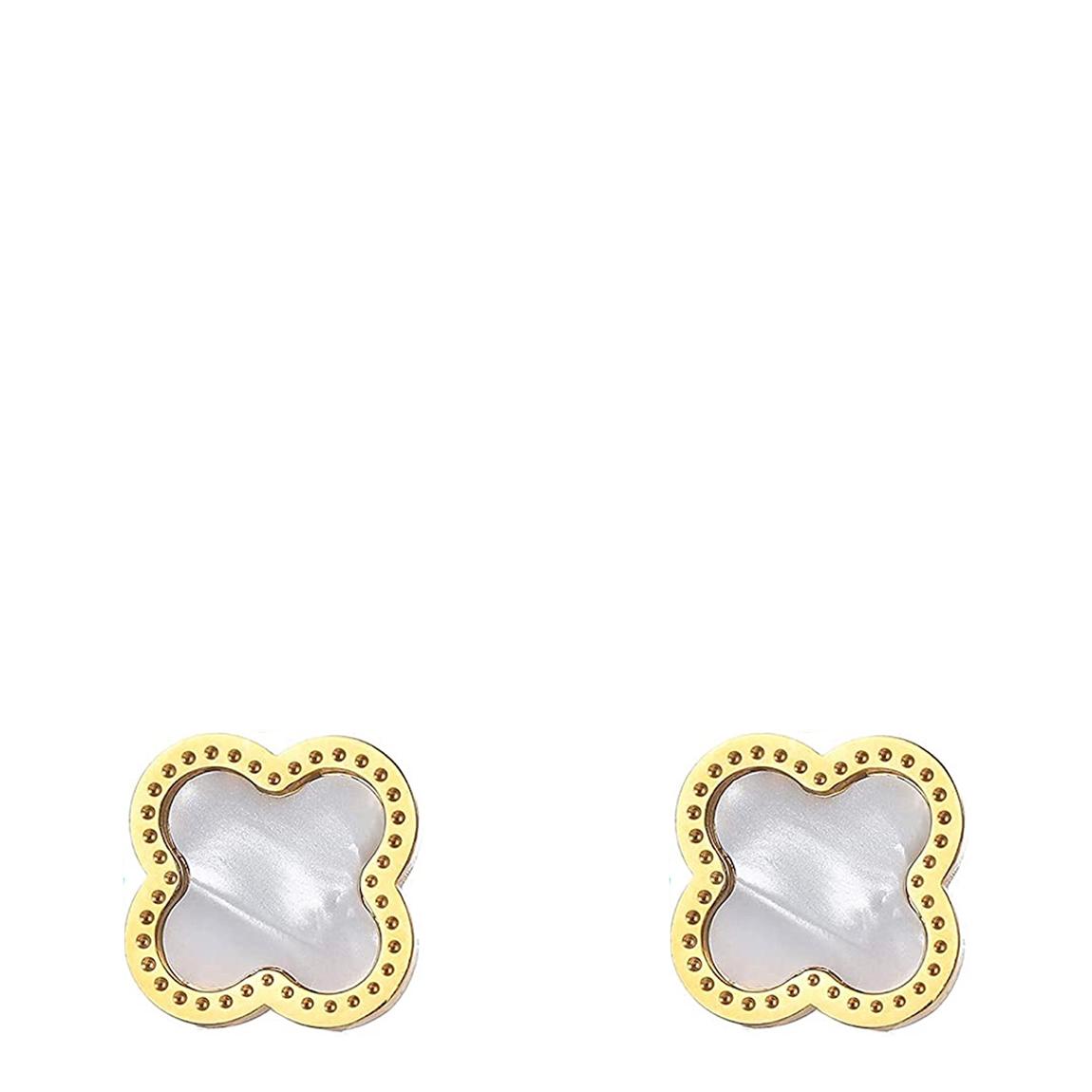 18K Gold Mother Of Pearl Stud Earrings main product photo