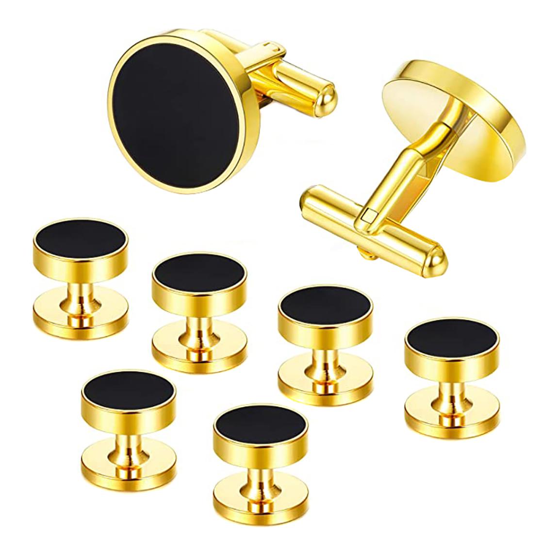 18K Gold Onyx Cufflink Set main product photo