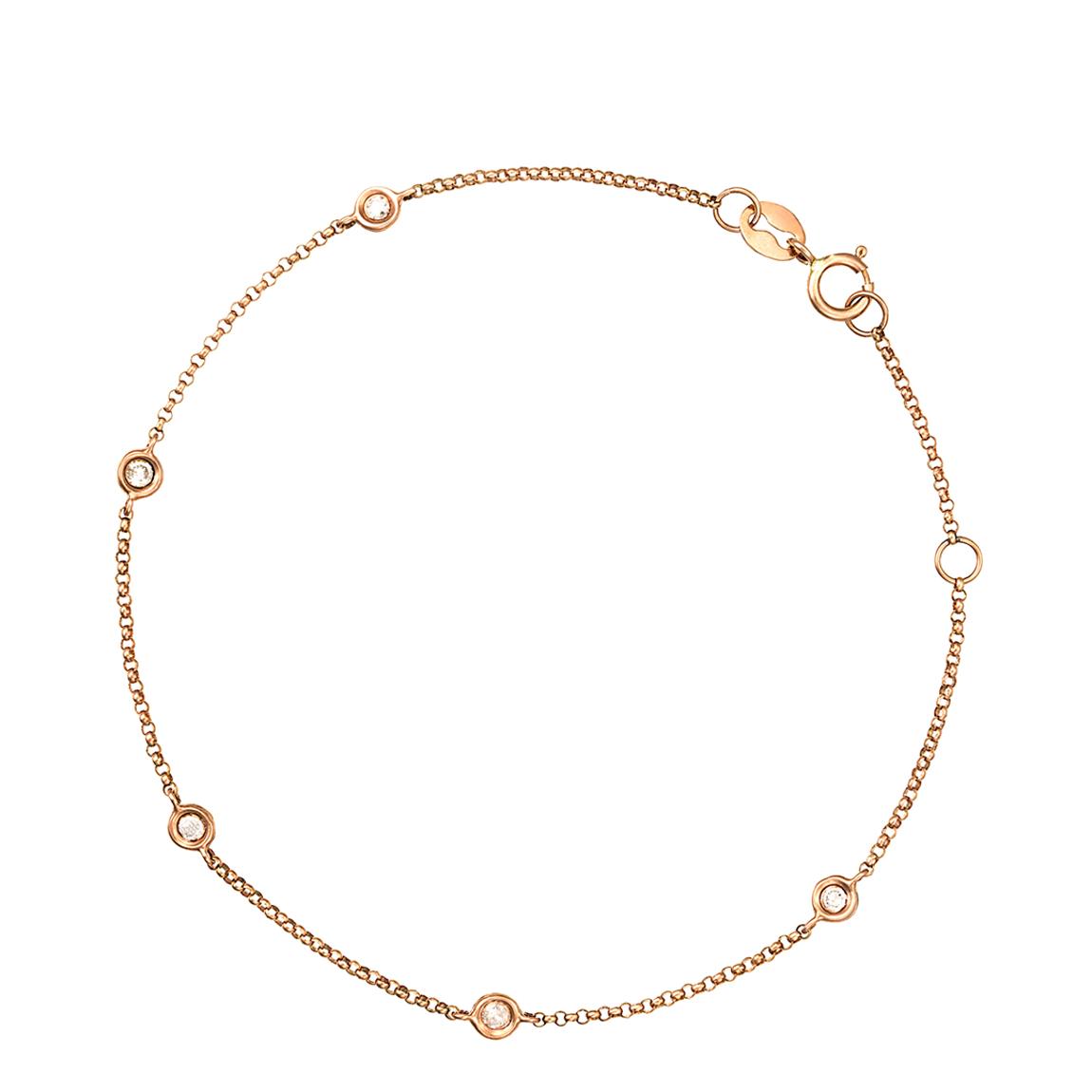 Rose Gold Circle Linked Bracelet main product photo