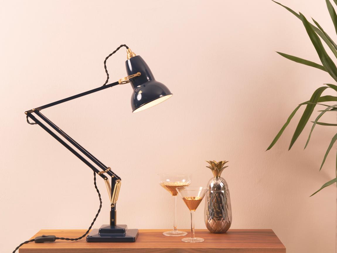 Anglepoise Original 1227 Brass Desk Lamp Ink Blue BrandAlley