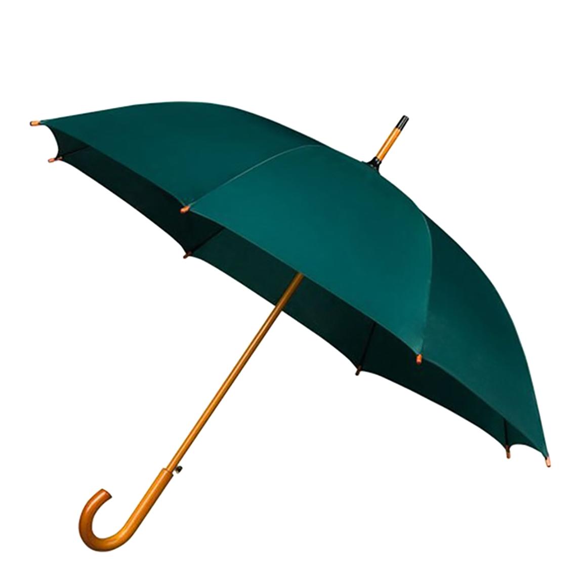 Women's Pine Green/Wooden Handle Automatic Walking Umbrella main product photo
