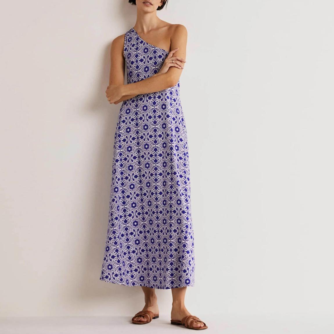 Purple One Shoulder Midi Dress main product photo
