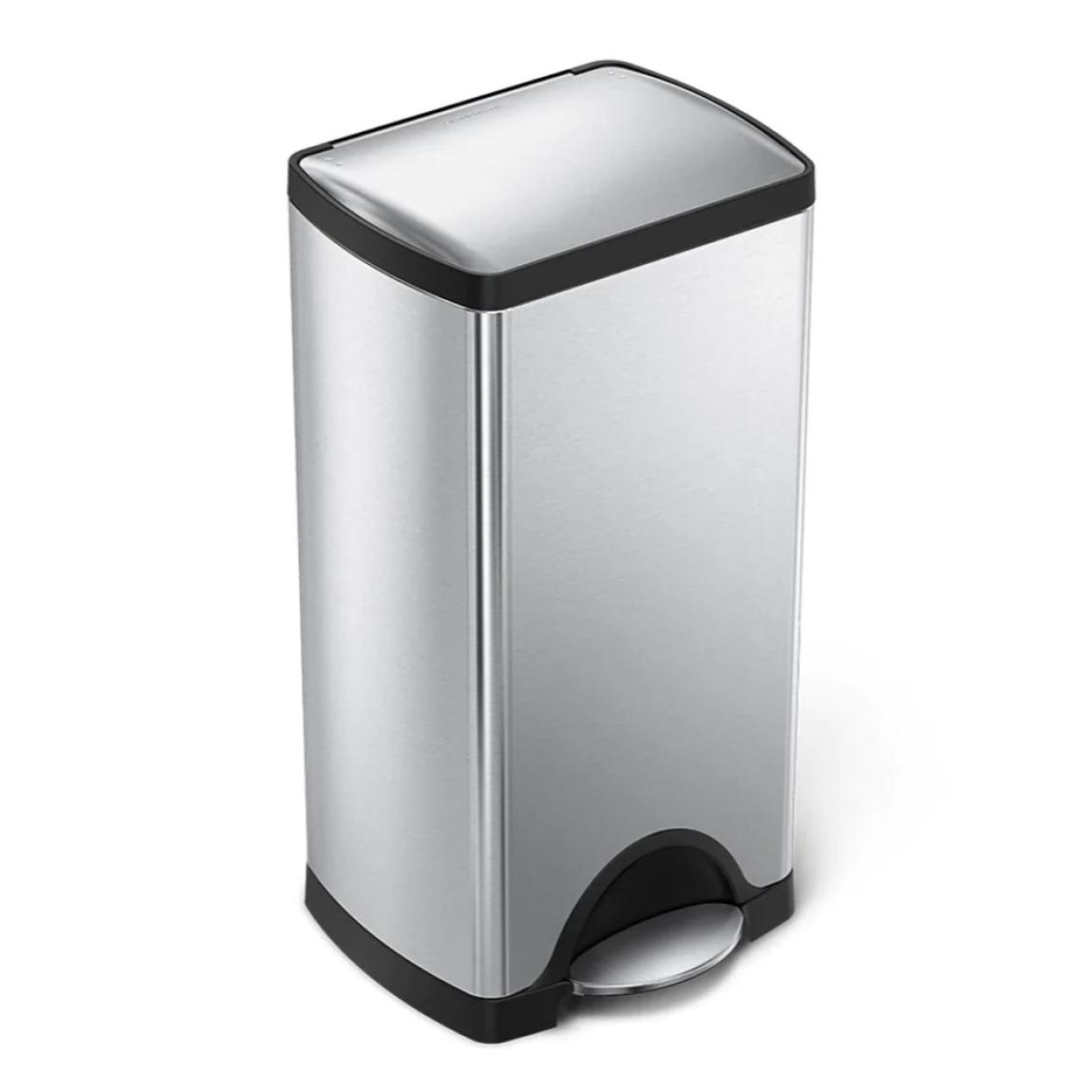 Brushed Rectangle Peddle Bin, 30L main product photo