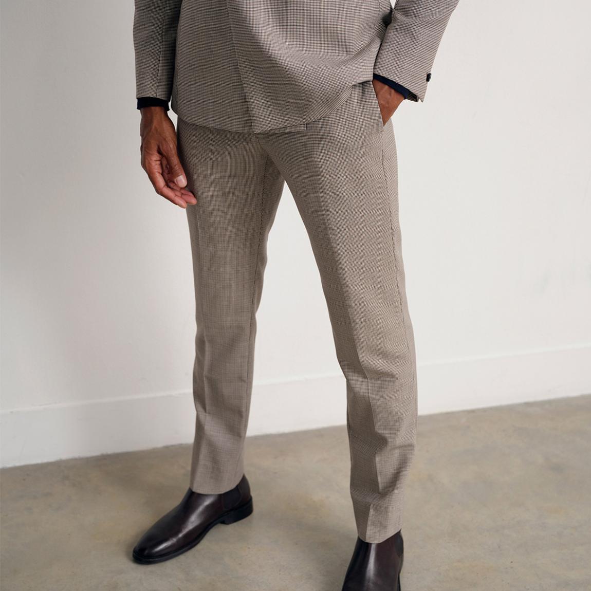 Oatmeal Printed Wool Trousers main product photo