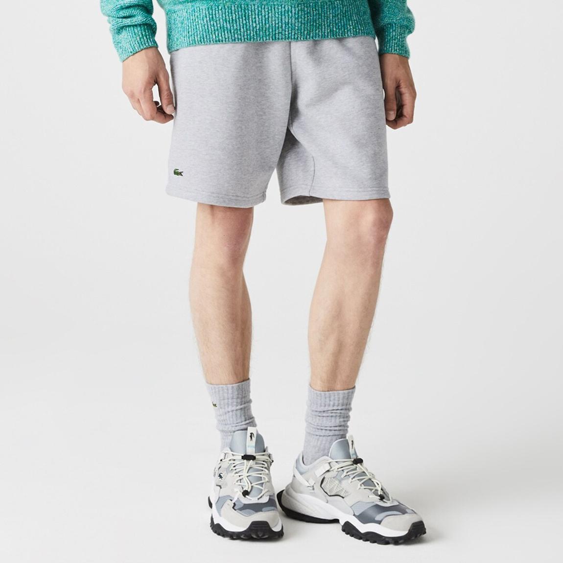 Grey Cotton Blend Drawstring Shorts main product photo