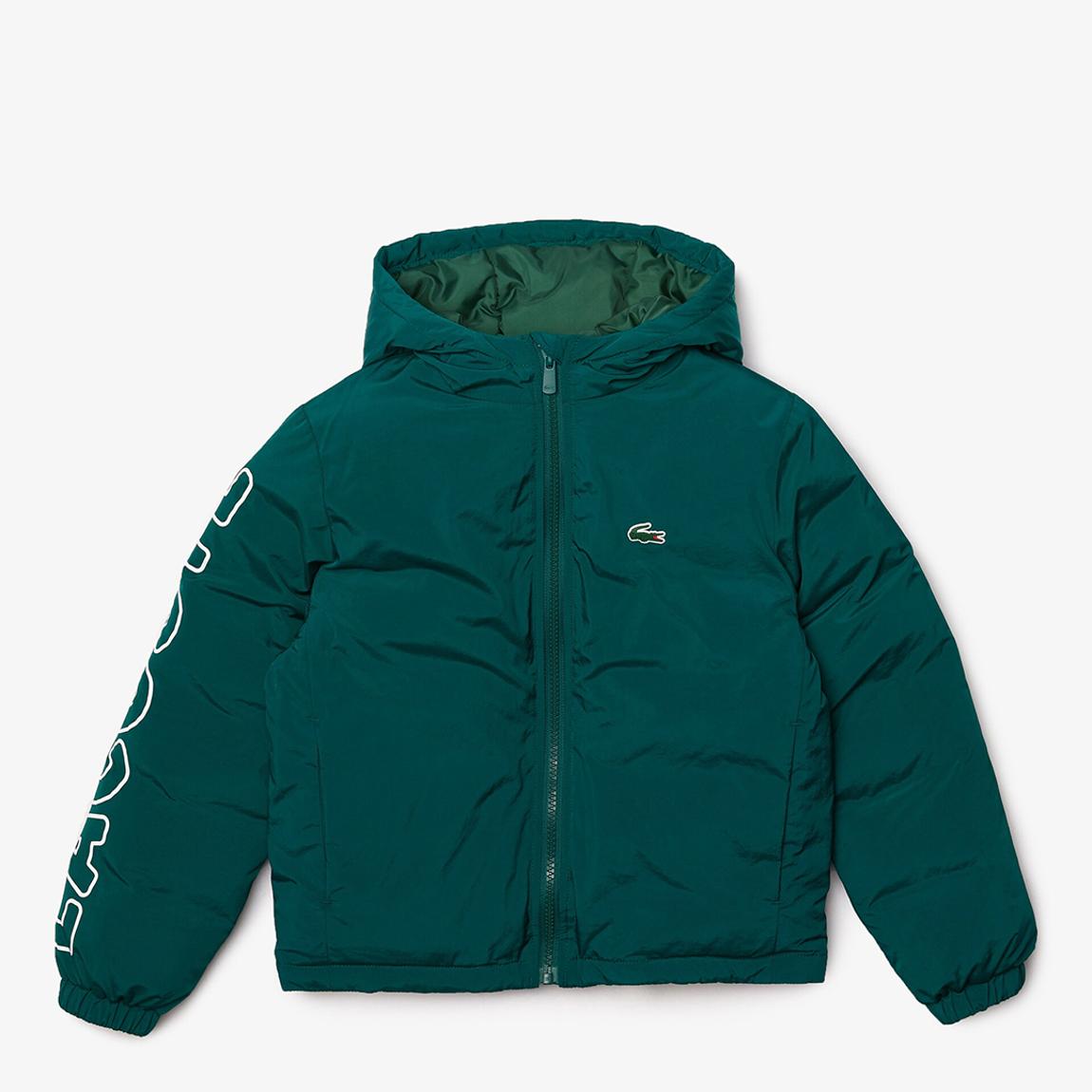 Kid Boy's Green Branded Hooded Jacket main product photo