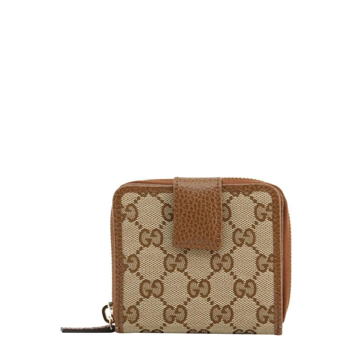 Beige/Brown Gucci GG Canvas Fold Wallet main product photo