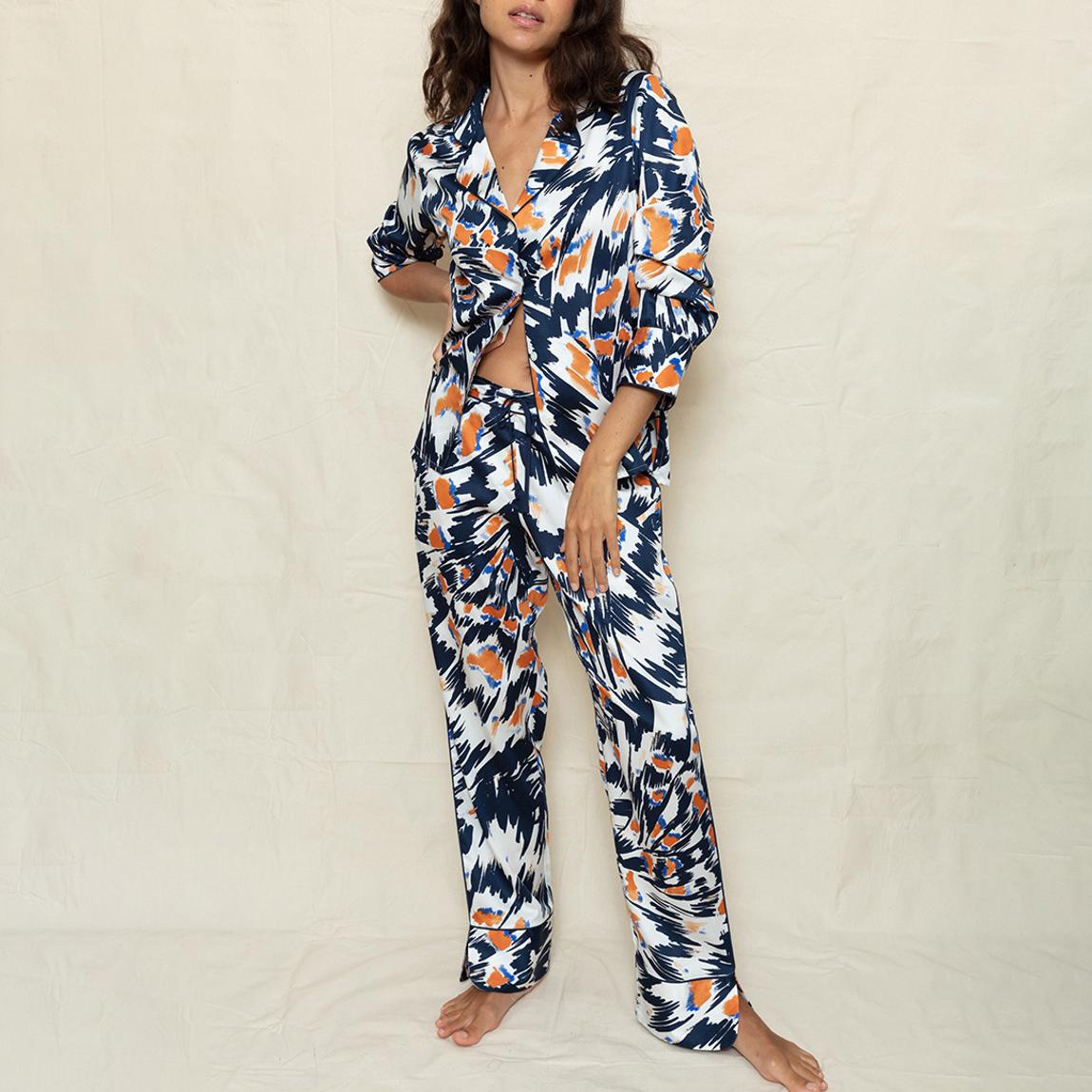 Navy Butterfly Print Hampstead Pyjama Set main product photo