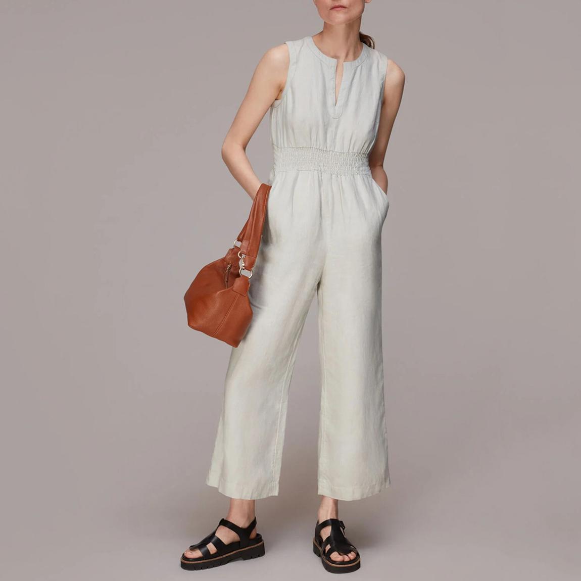 Cream Melanie Linen Jumpsuit main product photo