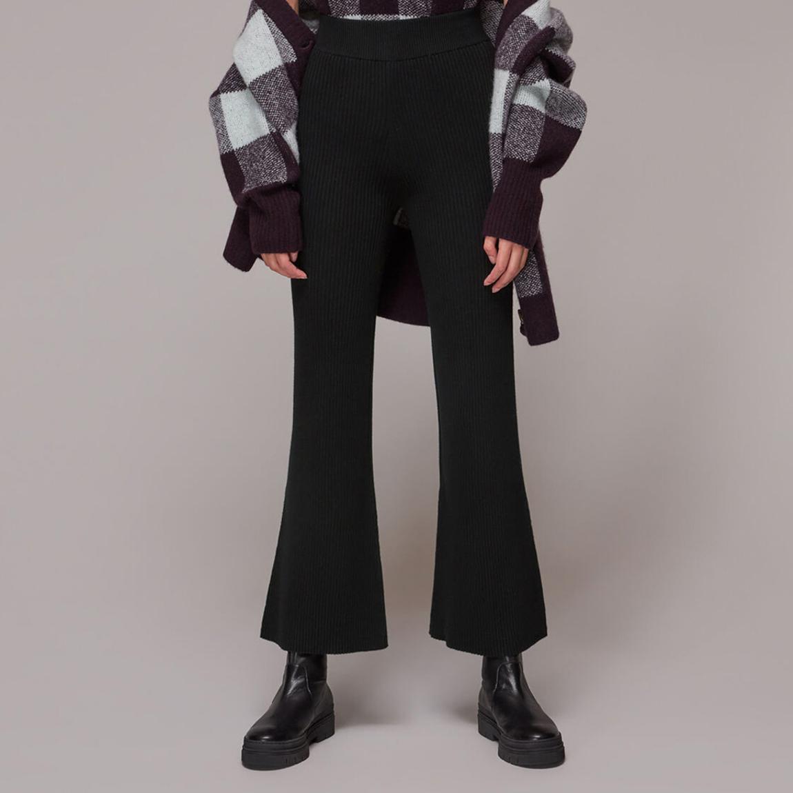 Black Ribbed Flared Trousers main product photo