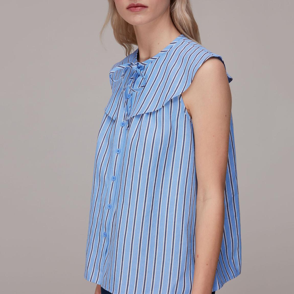 Blue Maggie Striped Sleeveless Top main product photo