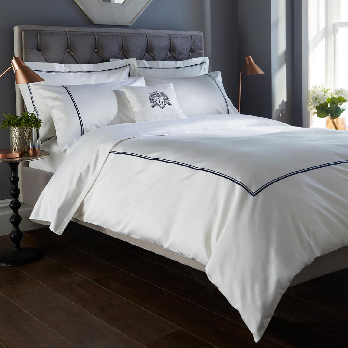 Double Cord 800TC Superking Duvet Cover, Navy main product photo